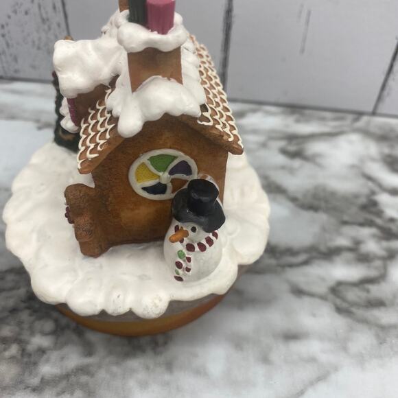 Vintage Gingerbread House Resin Candle Topper Our America Gift 1999 Holidays - Picture 4 of 7